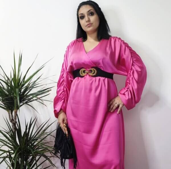 meraki online shop abito lungo dettaglio rosa