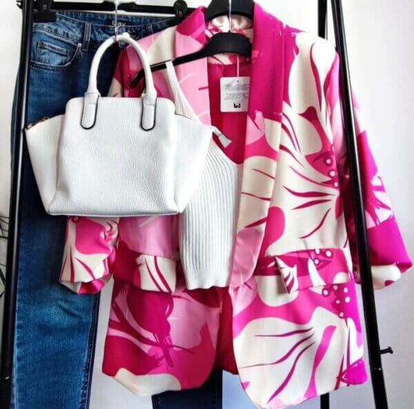 meraki online shop blazer fiori rosa fucsia