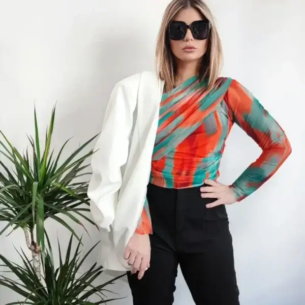meraki online shop blusa multicolor indossata 2