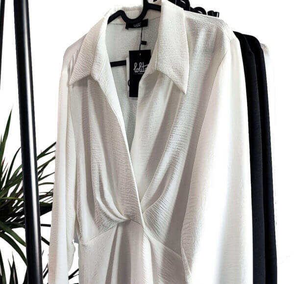 meraki online shop camicia abito mini dettaglio superiore bianco 2