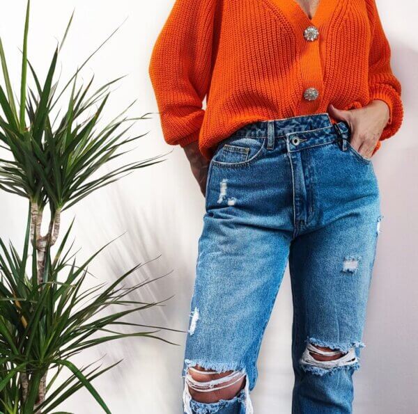 meraki online shop jeans asimmetrica strappi indossati 1