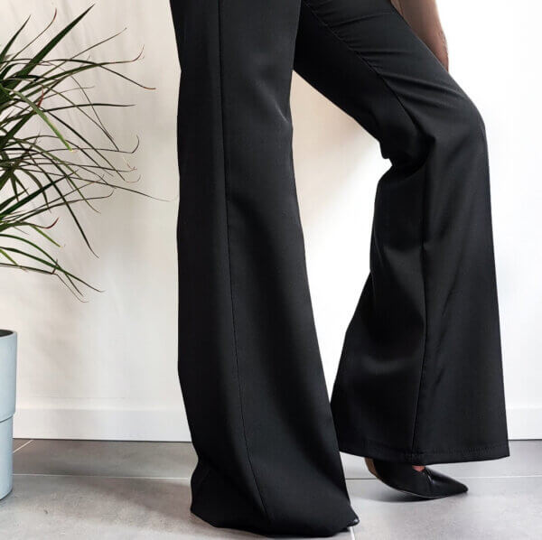 meraki online shop pantaloni zampa nero elegante dettaglio