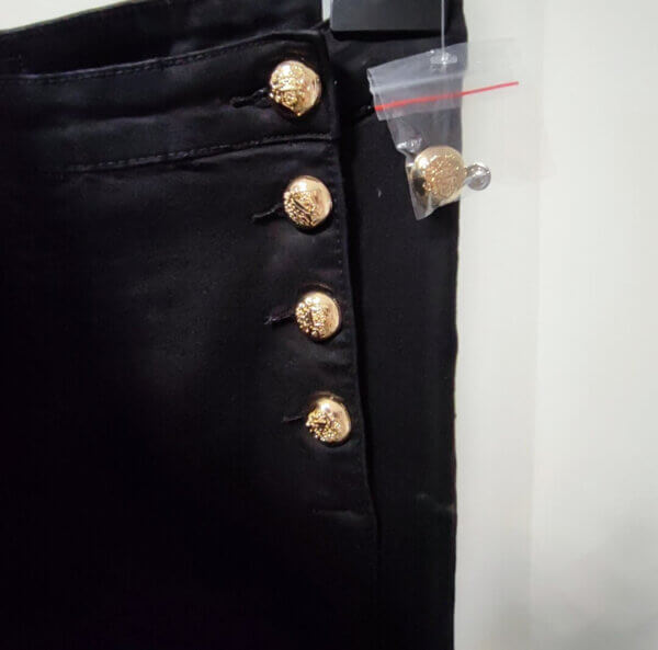 meraki online shop jeans neri vitaalta bottoni dettaglio